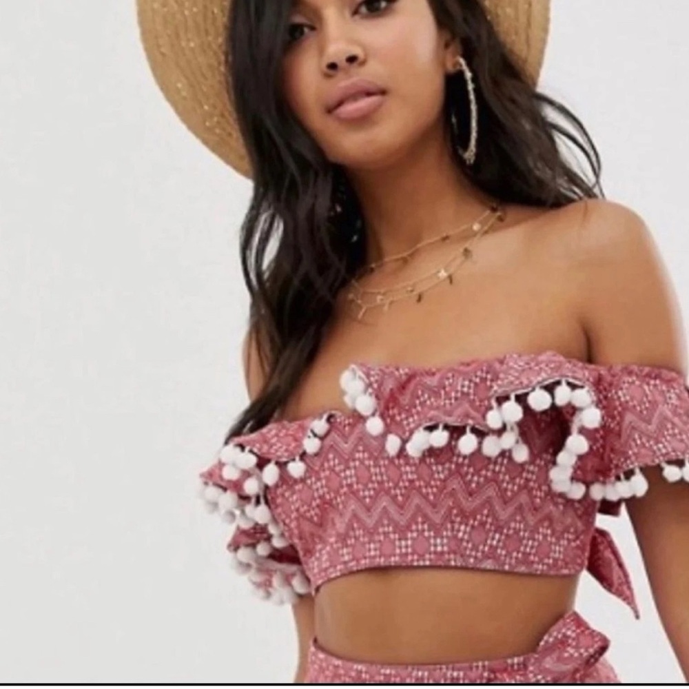 ASOS crop top with Pom poms